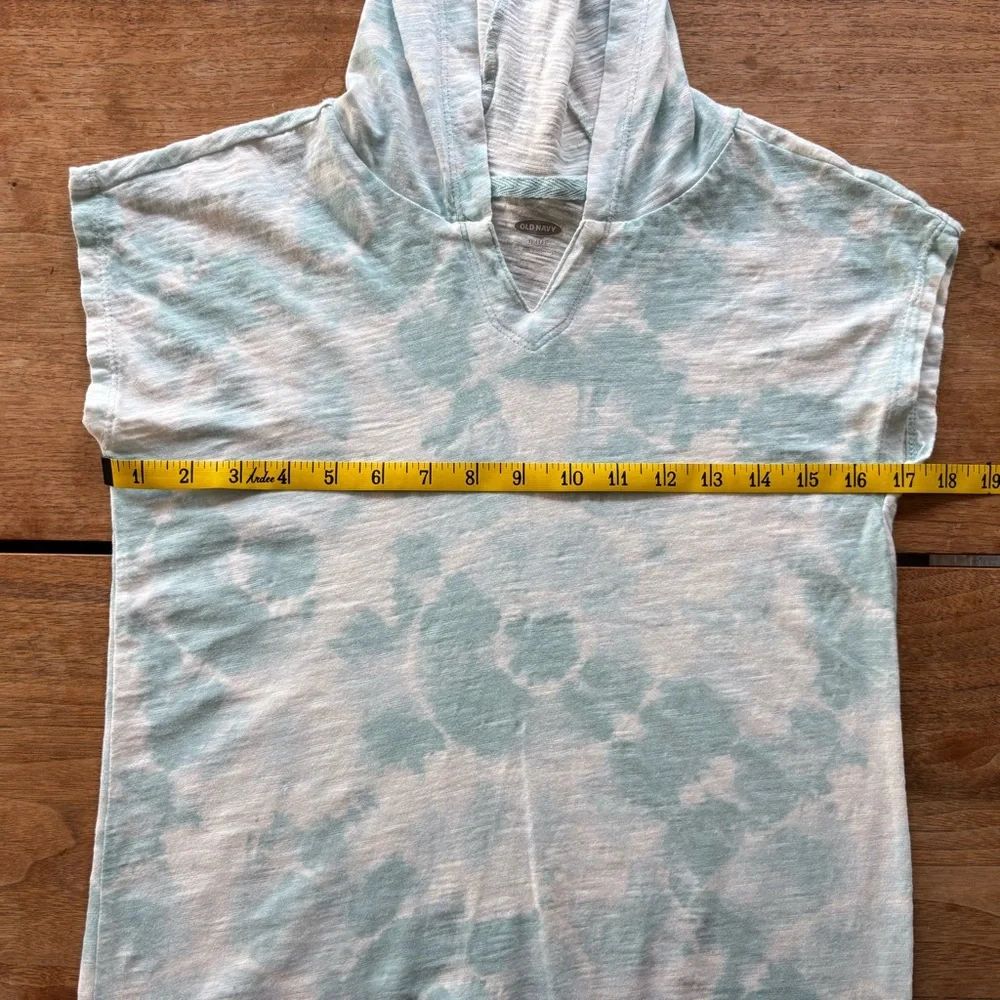 OLD NAVY Girls XL Swim Coverup - Hooded Jersey Aqua Blue Tie Dye - Picture 6 of 7